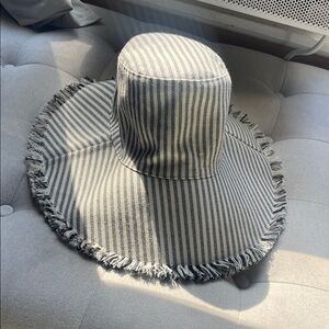 Hat attack Striped Blue and White Wide Brim Hat